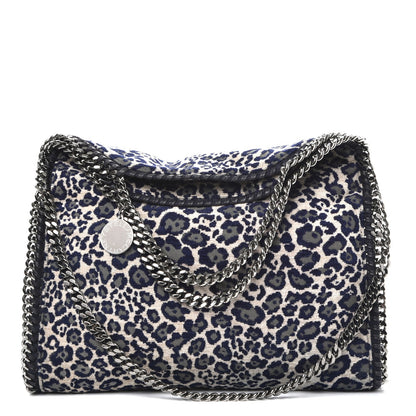 Stella McCartney Cotton Canvas Leopard Small Falabella Fold Over Tote Grey 1 of 7