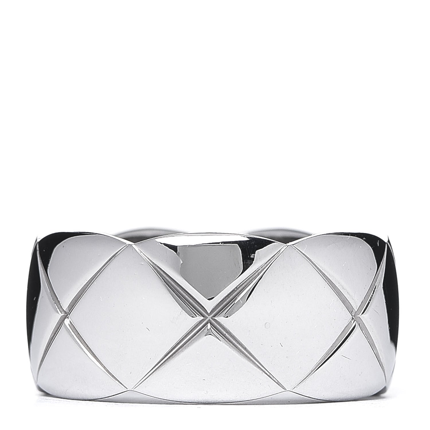 Chanel 18K White Gold Medium Coco Crush Ring 60 9 1 of 5