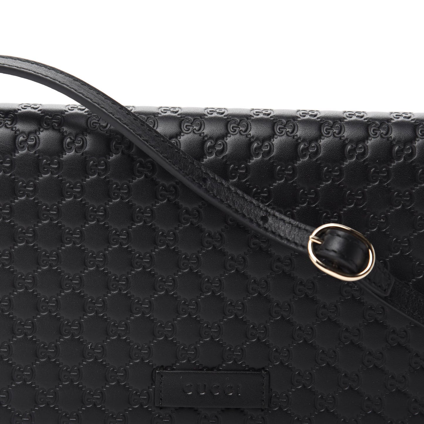 Microguccissima Crossbody Wallet Black