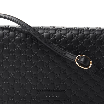 Gucci Microguccissima Crossbody Wallet Black 9 of 10