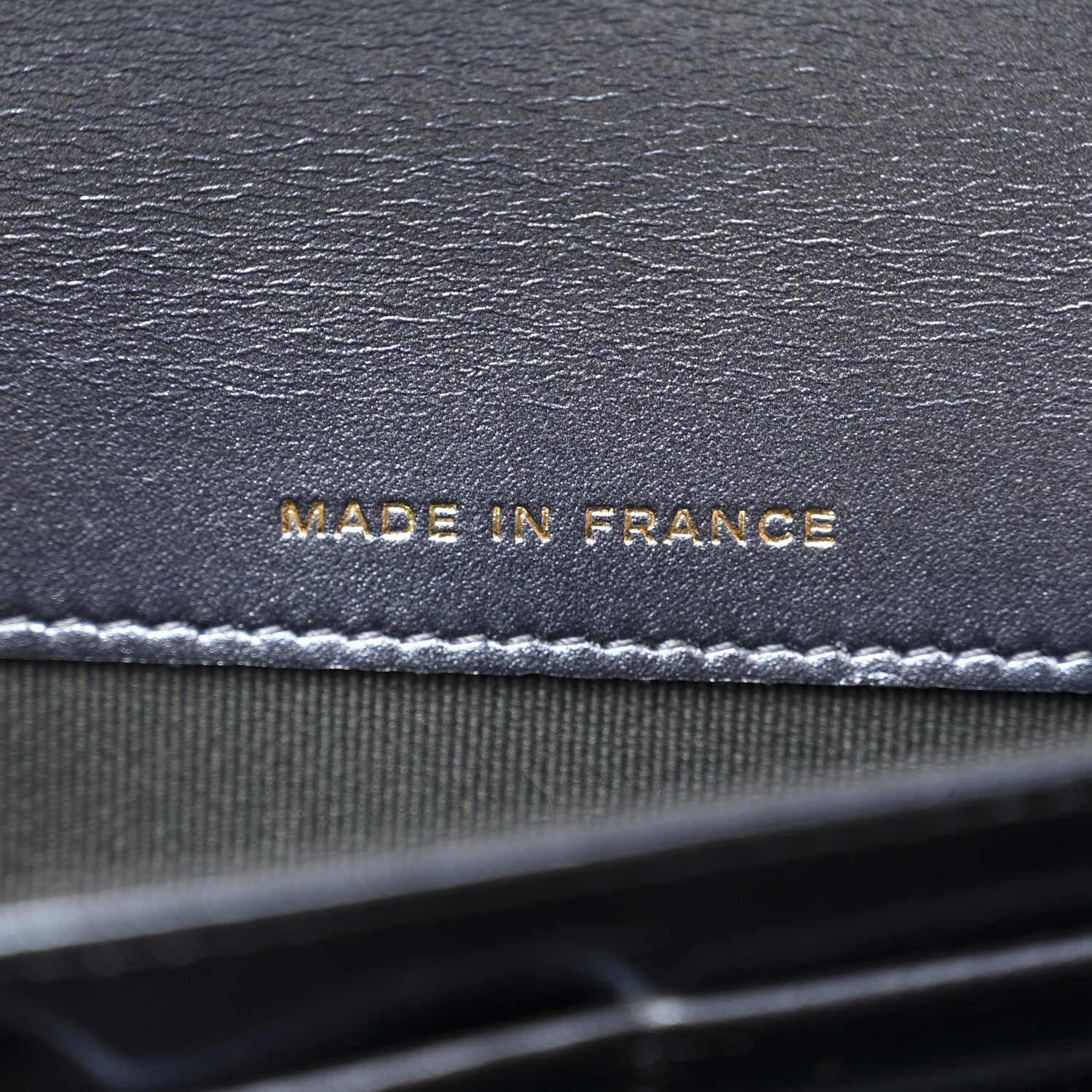 Chanel Metallic Lambskin Quilted Large Gusset Flap Wallet Dark Blue 7 of 9