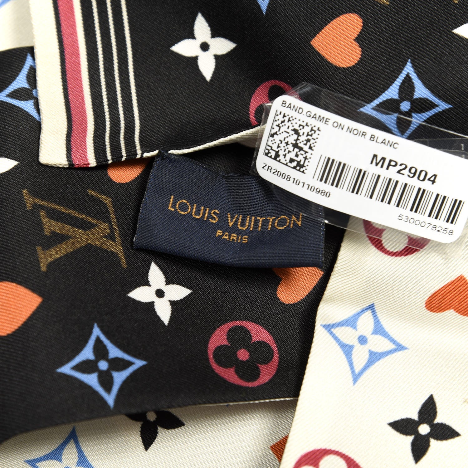 Louis Vuitton Silk Game On Bandeau Black White 3 of 3