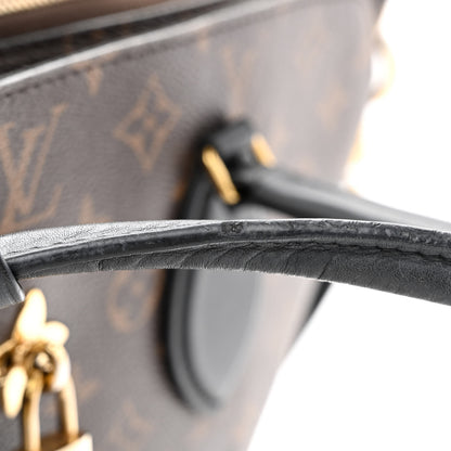 Louis Vuitton Monogram Flower Zipped Tote MM Black 16 of 17