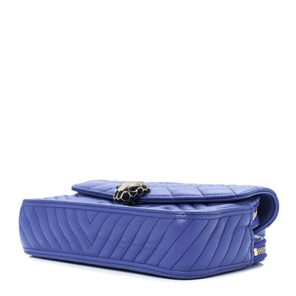 Bulgari Calfskin Quilted Serpenti Forever Belt Bag Blue 11 of 15