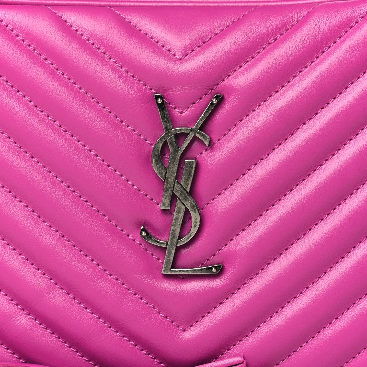 Saint Laurent Calfskin Matelasse Monogram Lou Camera Bag Electric Fuchsia 8 of 11