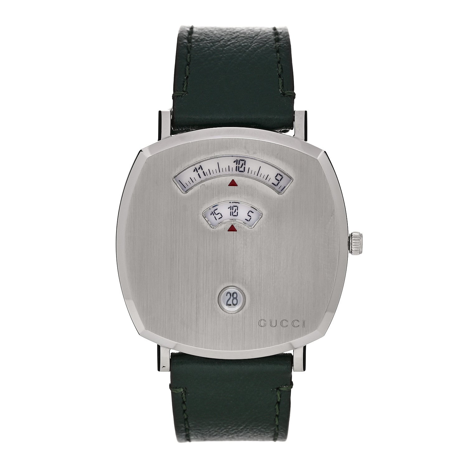 Gucci Stainless Steel Calfskin 38mm Grip Quartz Watch Green 1 of 5