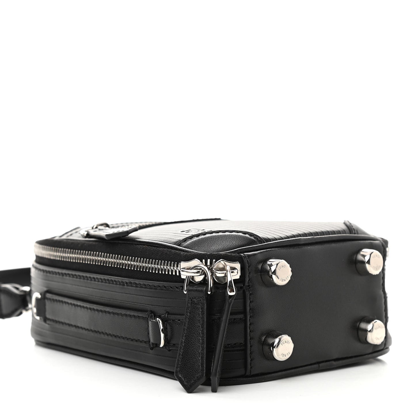 Vitello Astro Rubber Effect Mini Trolley Bag Black