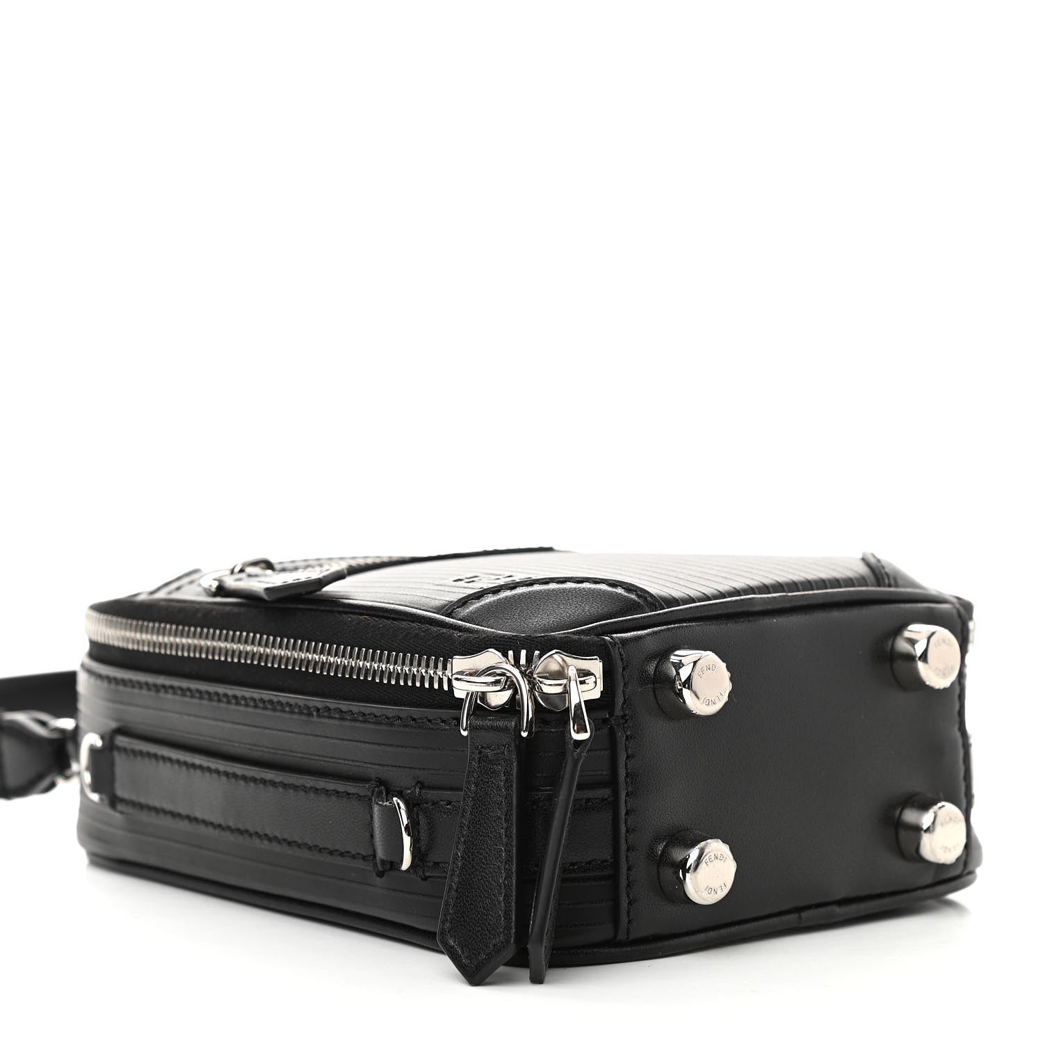 Fendi Vitello Astro Rubber Effect Mini Trolley Bag Black 3 of 9