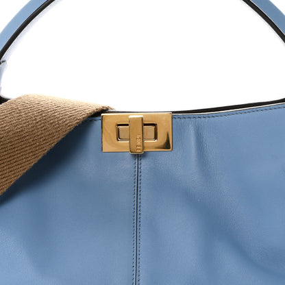 Fendi Vitello Seta Century Medium Peekaboo X-Lite Light Blue Beige 8 of 10