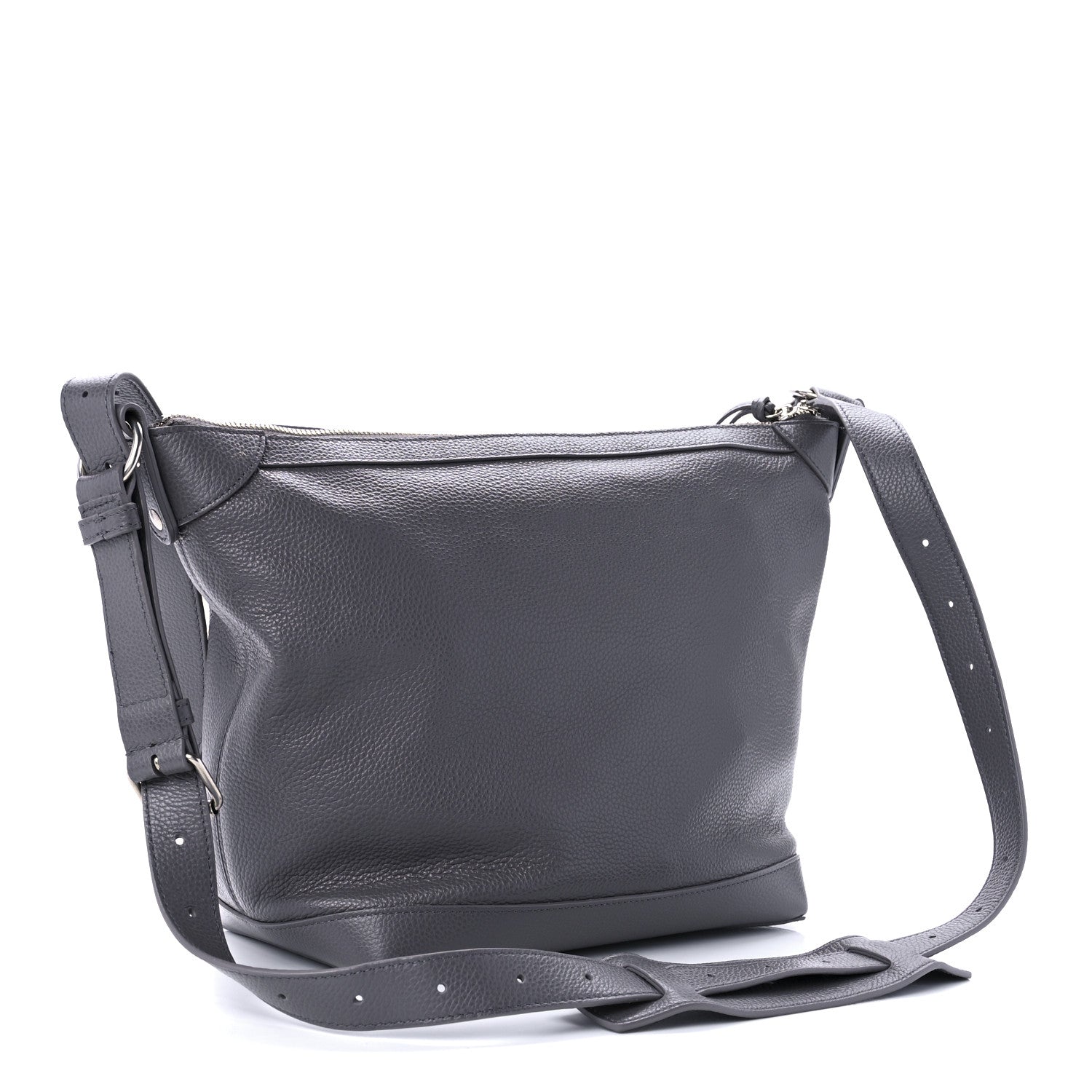 Balenciaga Grained Calfskin Silver Hardware Small Neo Classic Hobo Dark Grey 2 of 8
