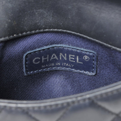 Chanel Lambskin Quilted Daily Zippy Crossbody Navy 7 of 9