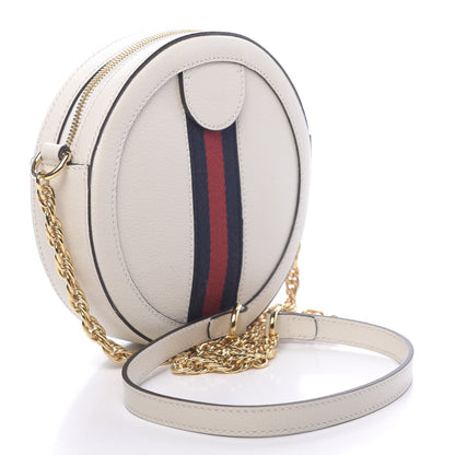 Gucci Textured Calfskin Web Mini Ophidia Round Shoulder Bag Mystic White 3 of 11