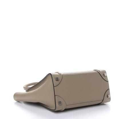 Celine Drummed Calfskin Micro Luggage Souris 3 of 12