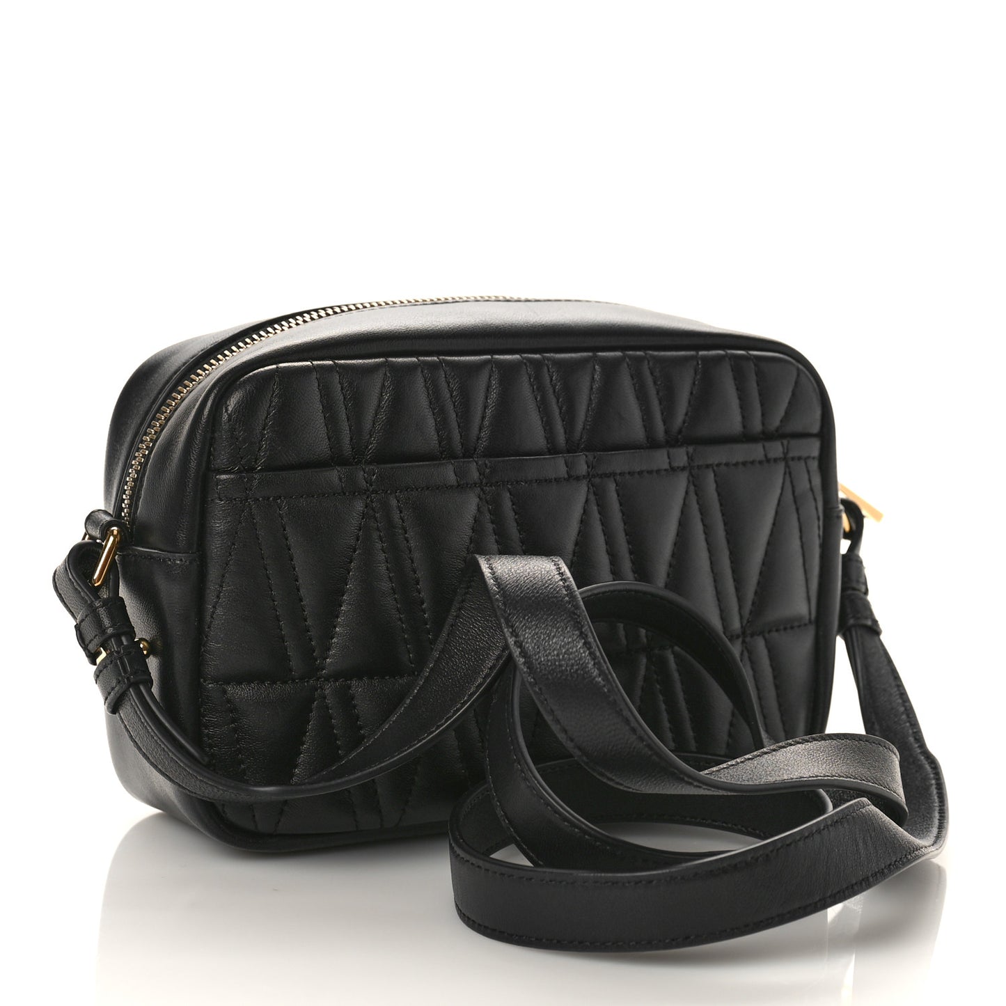 Nappa Quilted Virtus Shoulder Bag Black