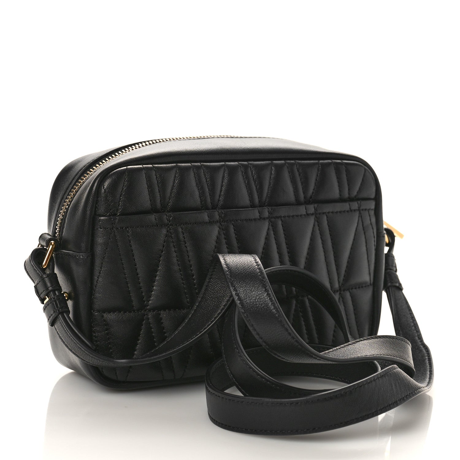 Versace Nappa Quilted Virtus Shoulder Bag Black 3 of 8