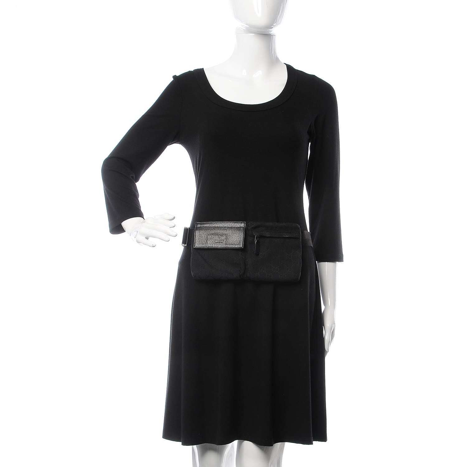 Gucci GG Monogram Double Pocket Belt Bag Black 2 of 6