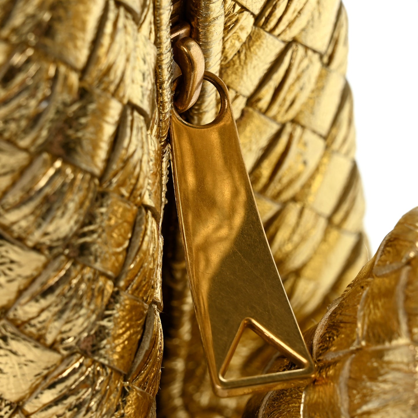 Metallic Nappa Intrecciato Mini Jodie Gold