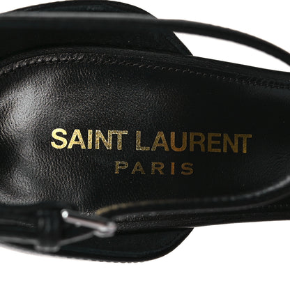 Saint Laurent Calfskin Opyum 85 Sandals 37 Black Silver 8 of 9