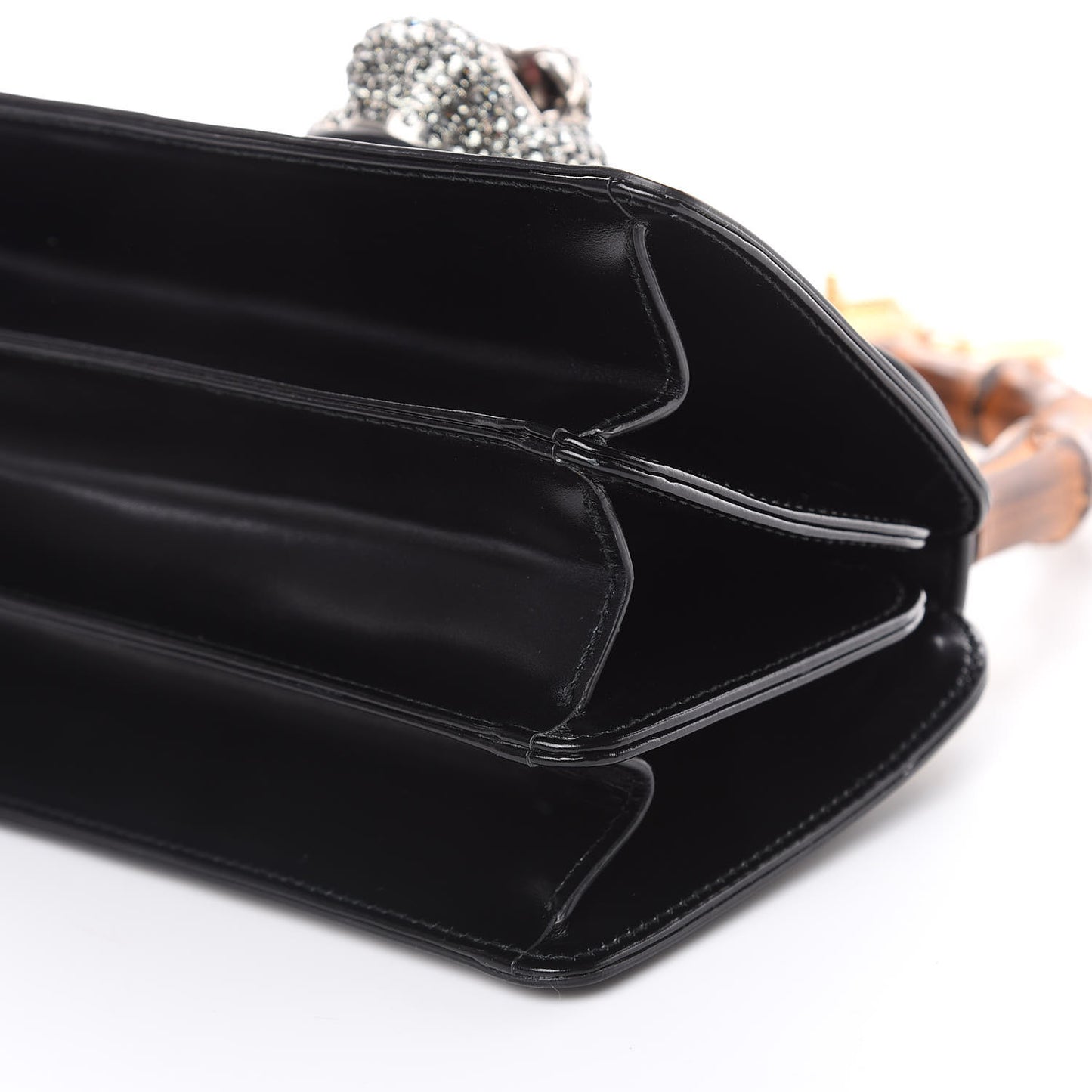 Calfskin Bamboo Mini Thiara Top Handle Bag Black