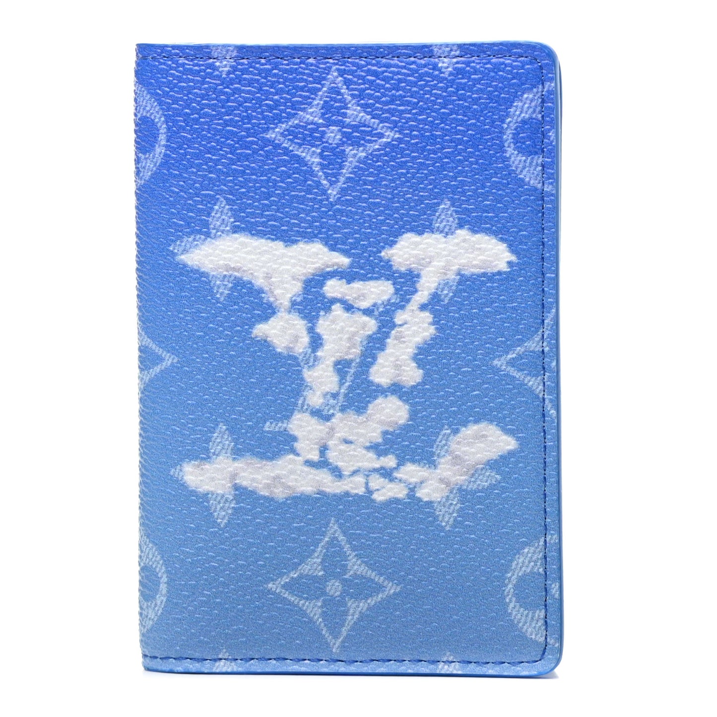 Monogram Clouds Pocket Organizer Blue