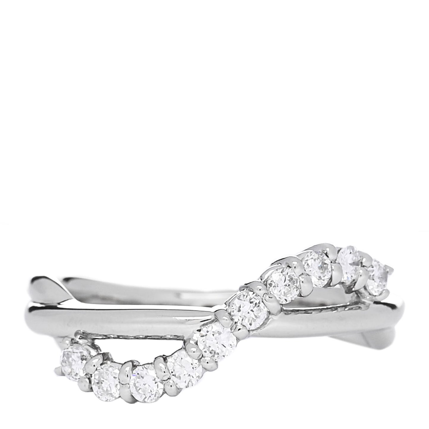Platinum Diamond .31ctw Crossover Band Ring 52 6