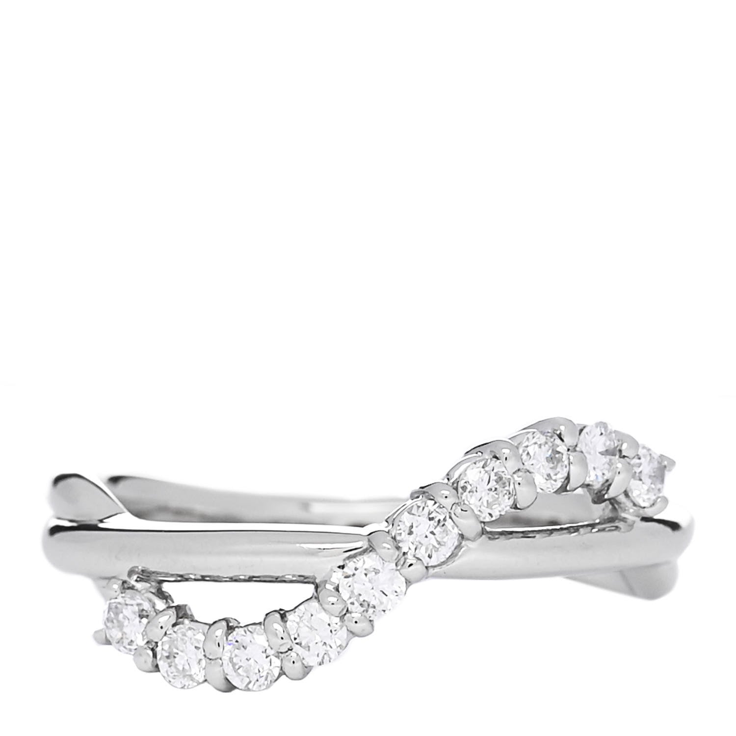 Parker & West by FASHIONPHILE Platinum Diamond .31ctw Crossover Band Ring 52 6 1 of 10