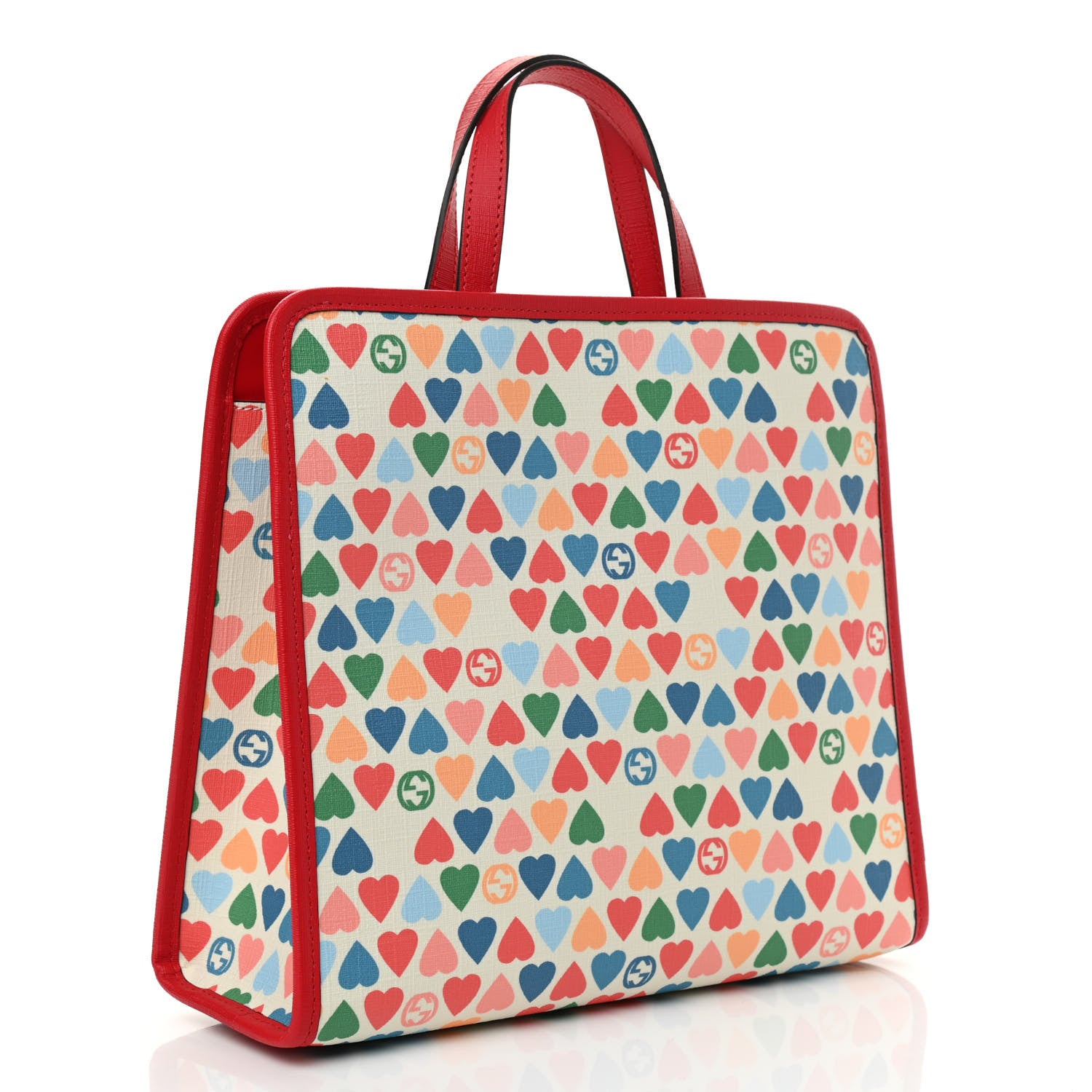 Gucci Coated Canvas Childrens Heart Tote Red 3 of 10