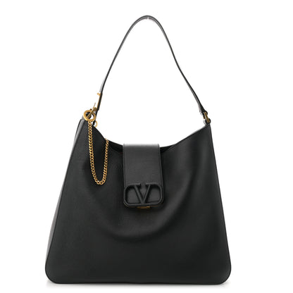 Valentino Garavani Grainy Calfskin VSling Hobo Bag Black 1 of 11