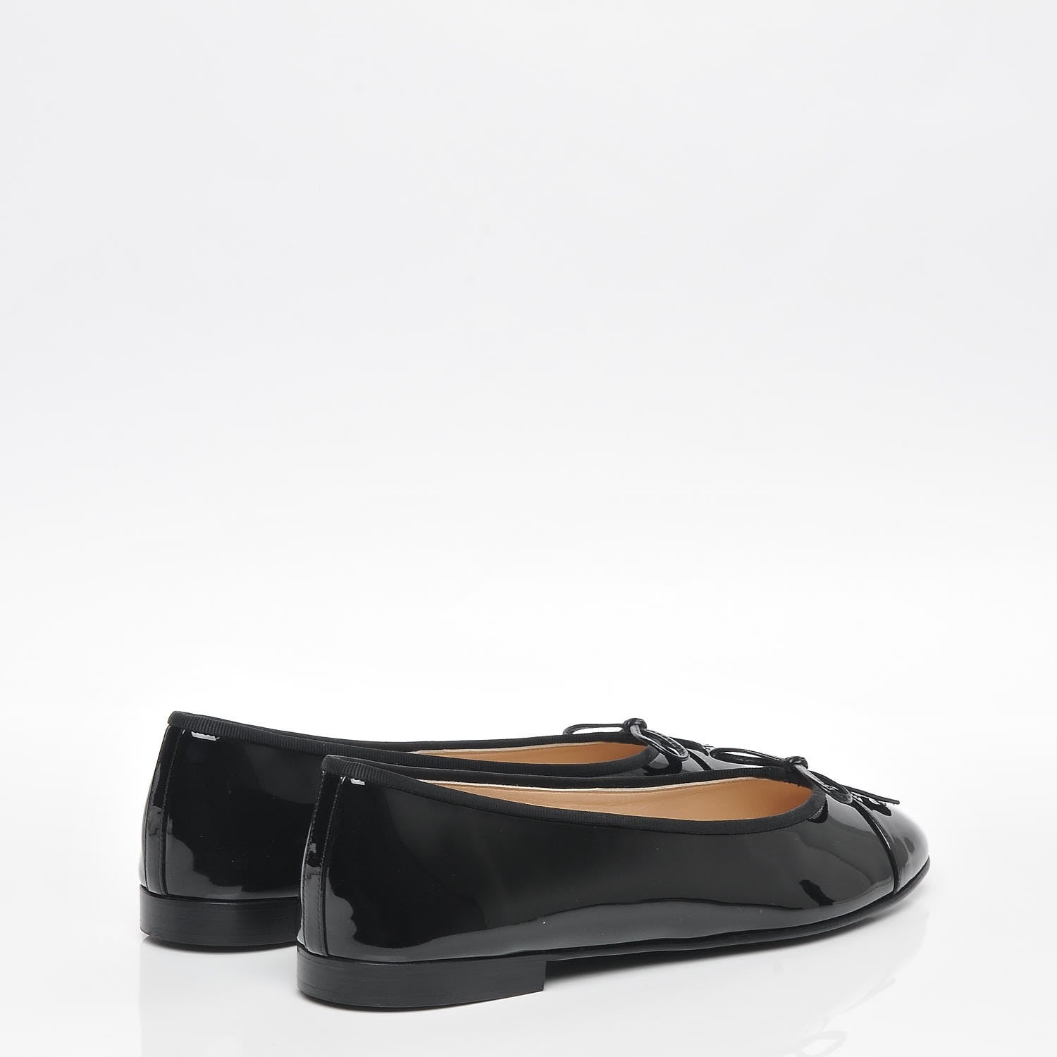 Chanel Patent CC Cap Toe Ballerina Flats 42 Black 4 of 9