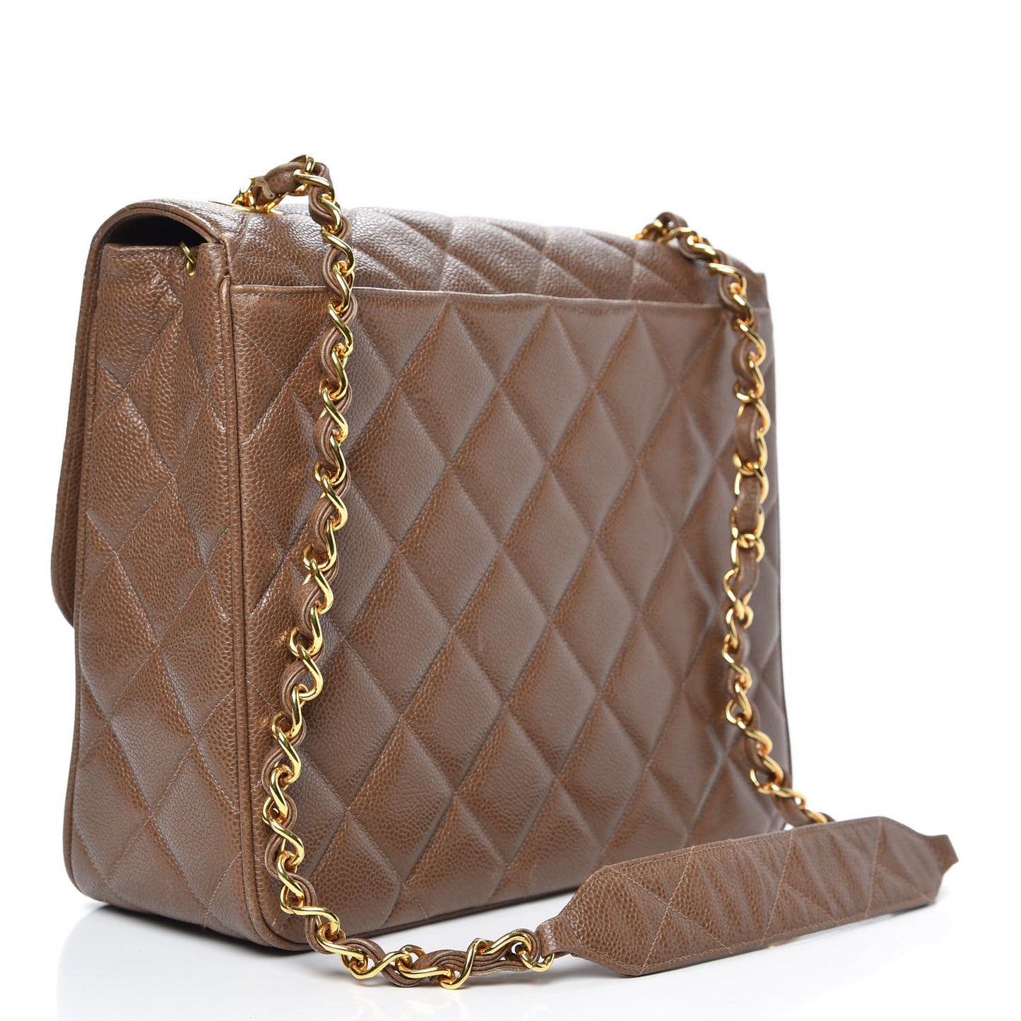 Caviar Jumbo Single Flap Brown