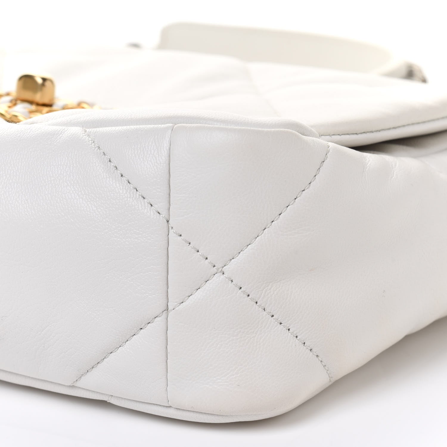 Chanel Lambskin Quilted Medium Chanel 19 Flap White 9 of 10