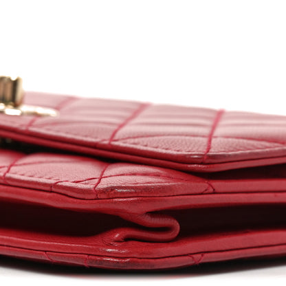 Chanel Lambskin Quilted Trendy CC Wallet On Chain WOC Red 11 of 12