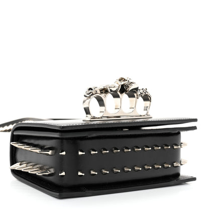 Alexander McQueen Calfskin Studded Jeweled Mini The Biker Knuckle Satchel Black 4 of 10