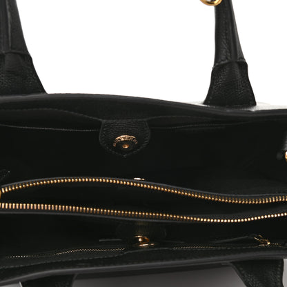 Burberry Derby Calfskin House Check Medium Banner Tote Black 4 of 9