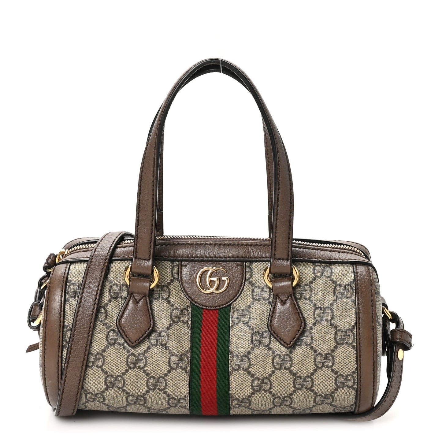 GG Supreme Monogram Web Small Ophidia Boston Bag Beige New Acero
