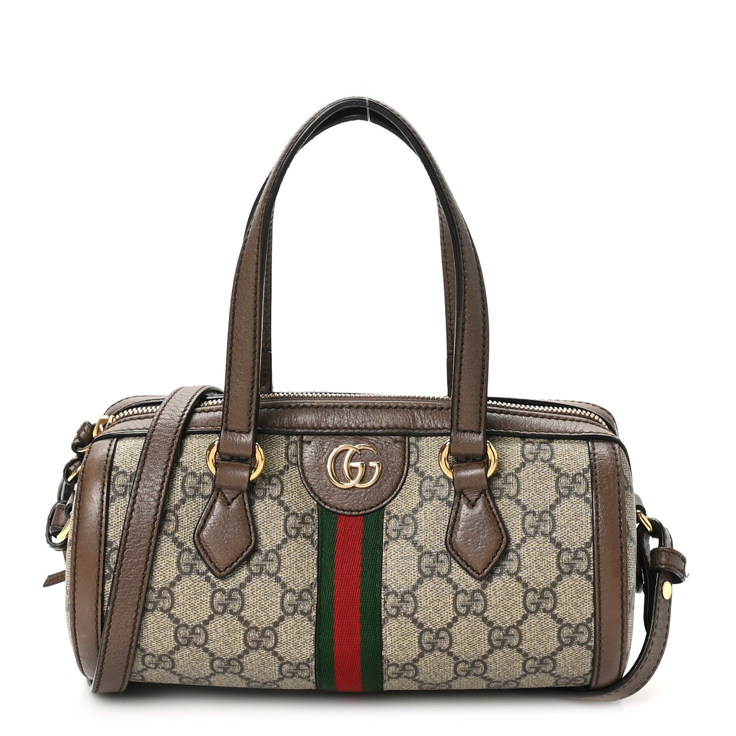 Gucci GG Supreme Monogram Web Small Ophidia Boston Bag Beige New Acero 1 of 11