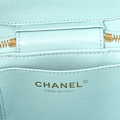 Chanel Lambskin Quilted Trendy Vanity Case Light Blue 6 of 10