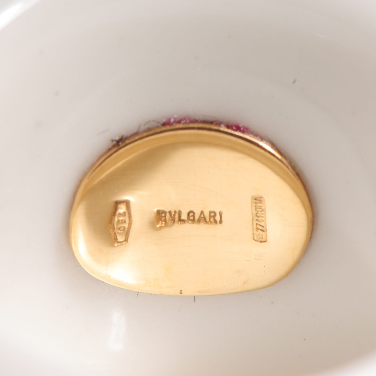 Bulgari BVLGARI Porcelain 18K Gold Tourmaline Chandra Ring 5.25 Pink 4 of 5