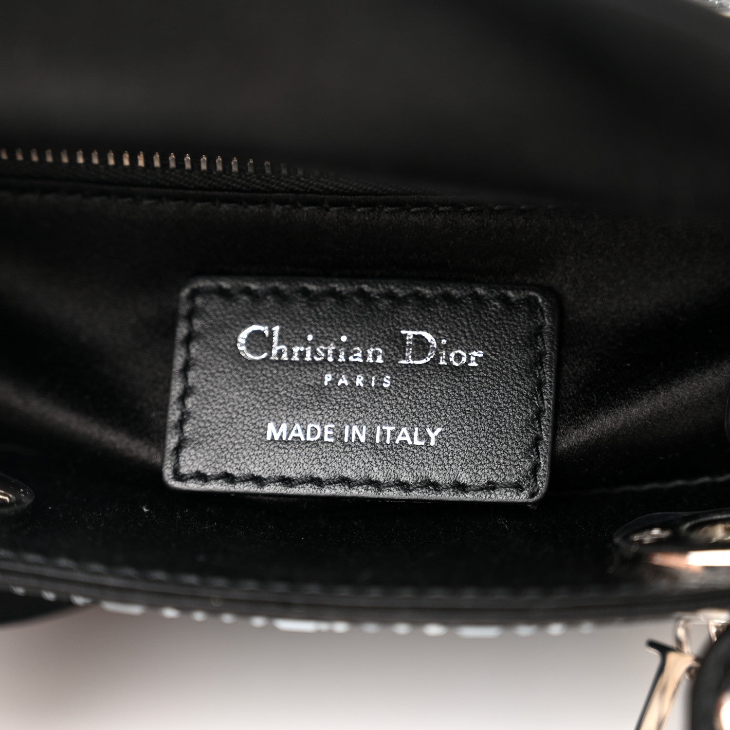 Christian Dior Satin Crystal Cannage Mini Lady Dior Black 6 of 10
