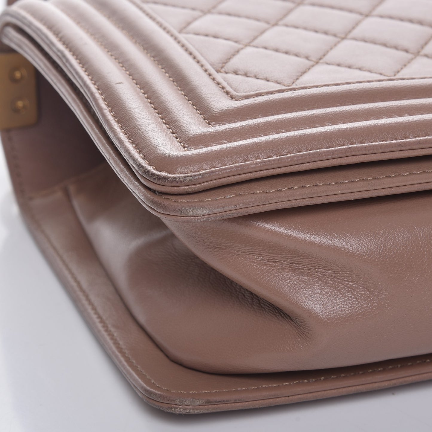 Calfskin Quilted Medium Boy Flap Camel