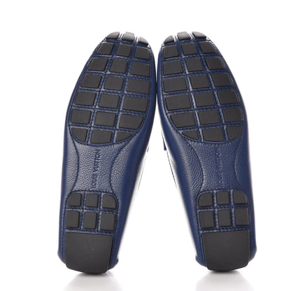 Louis Vuitton Calfskin Mens Monte Carlo Car Shoe Moccasin Loafers 7 Blue 5 of 9
