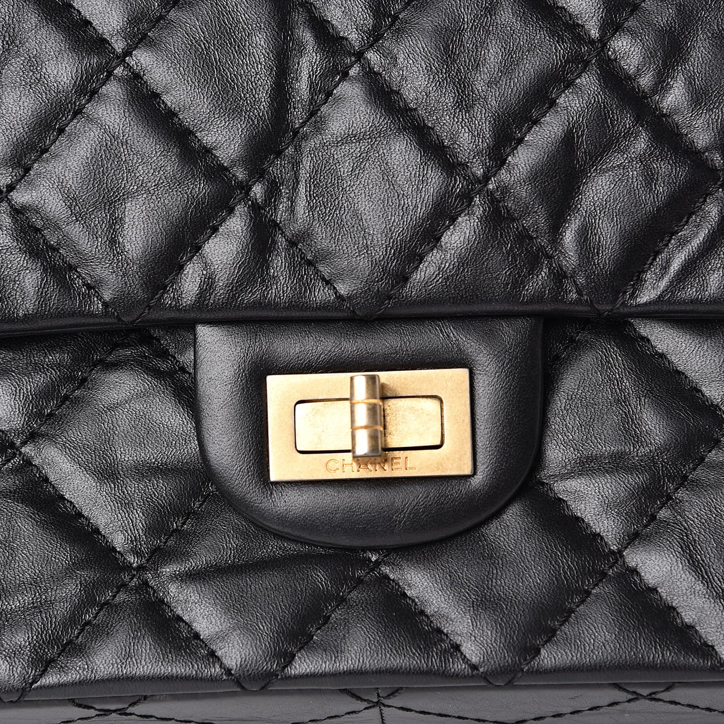 Aged Calfskin Quilted 2.55 Reissue 226 Flap Black