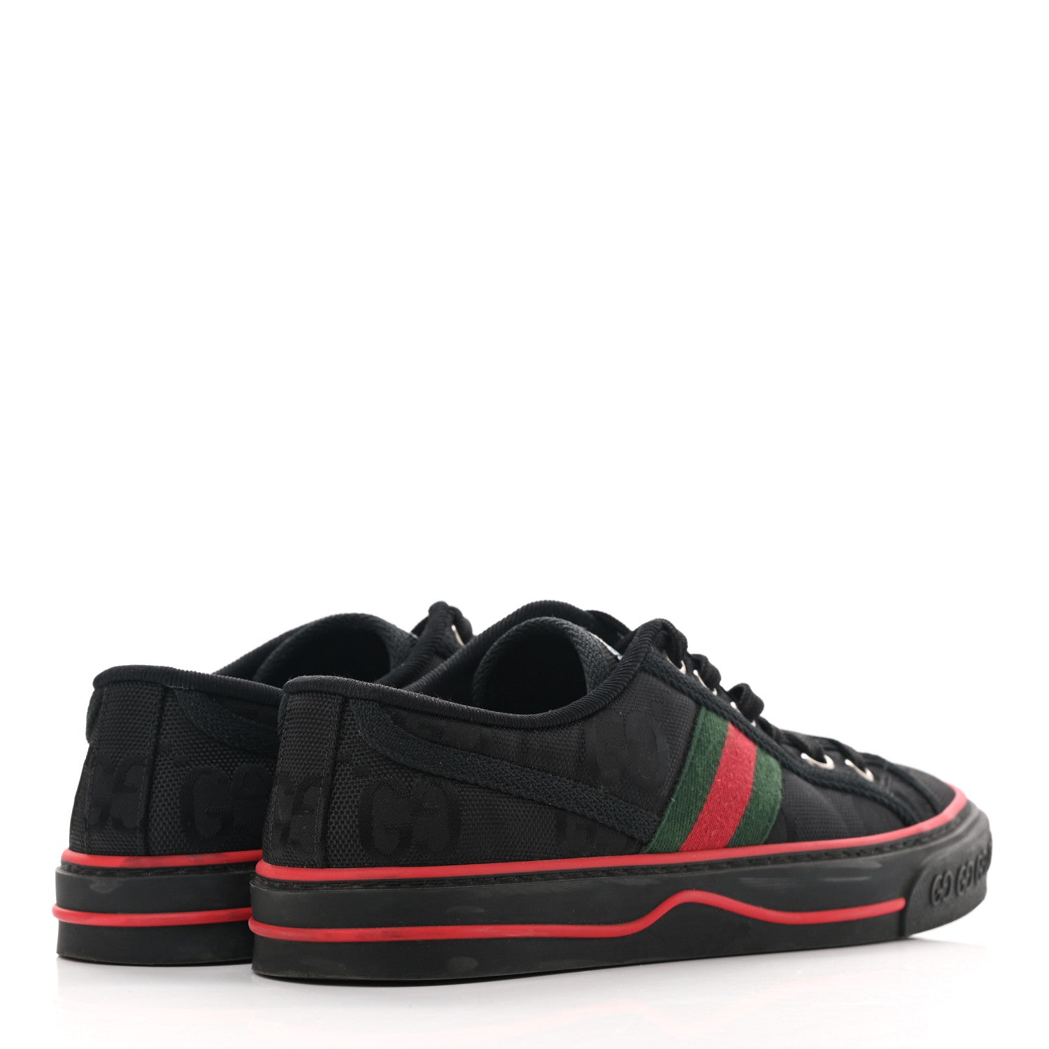 Gucci Econyl Nylon Web Monogram Off The Grid Womens 1977 Tennis Sneakers 37 Black 4 of 9