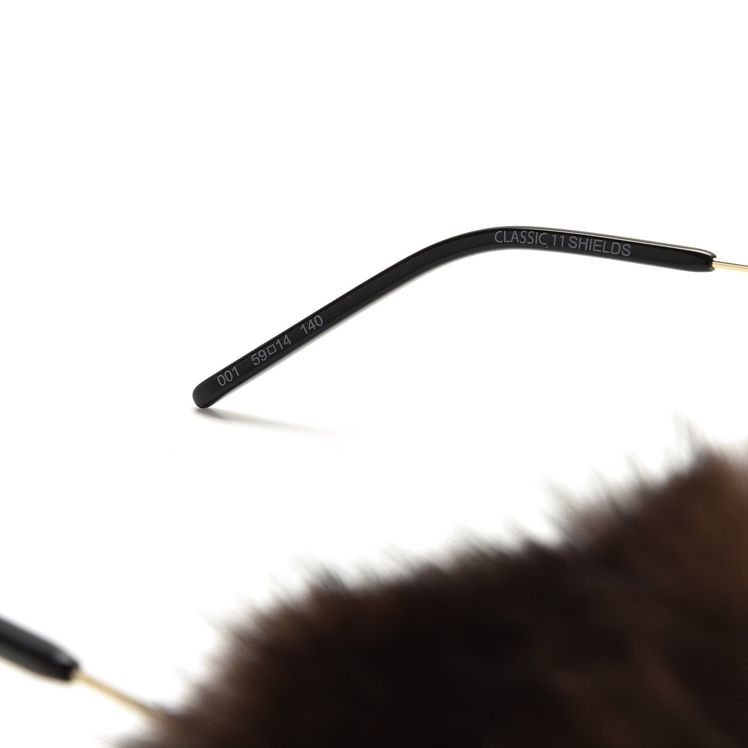 Saint Laurent Mink Fur Classic 11 Shields Sunglasses Gold 9 of 13