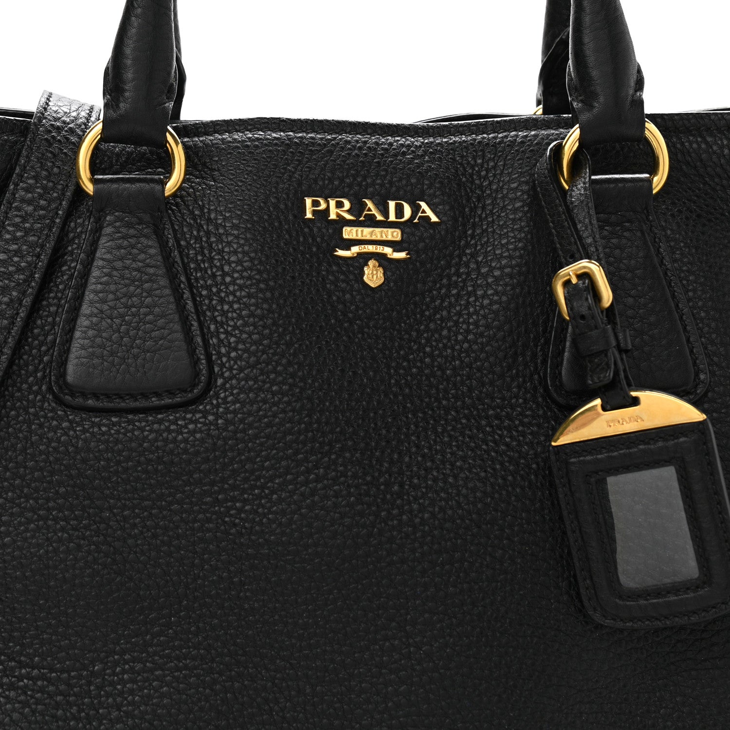 Prada Vitello Daino Tote Black 10 of 14