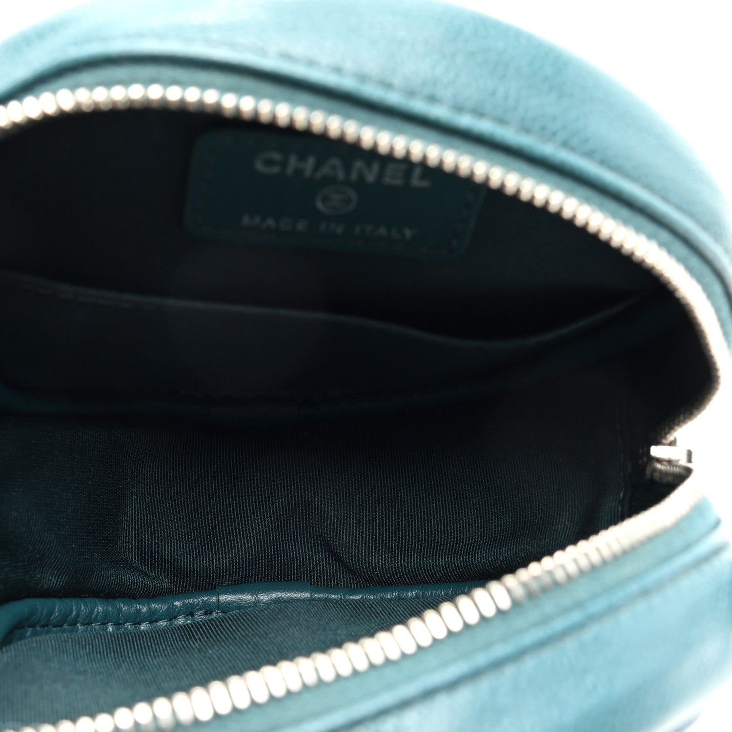 Chanel Caviar Quilted Round Clutch With Chain Green 5 of 9
