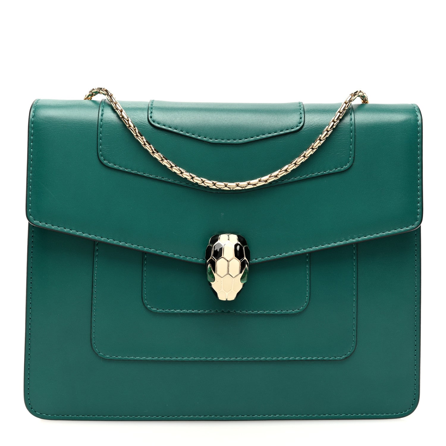 Bulgari Calfskin Serpenti Forever Crossbody Bag Emerald Green 1 of 10
