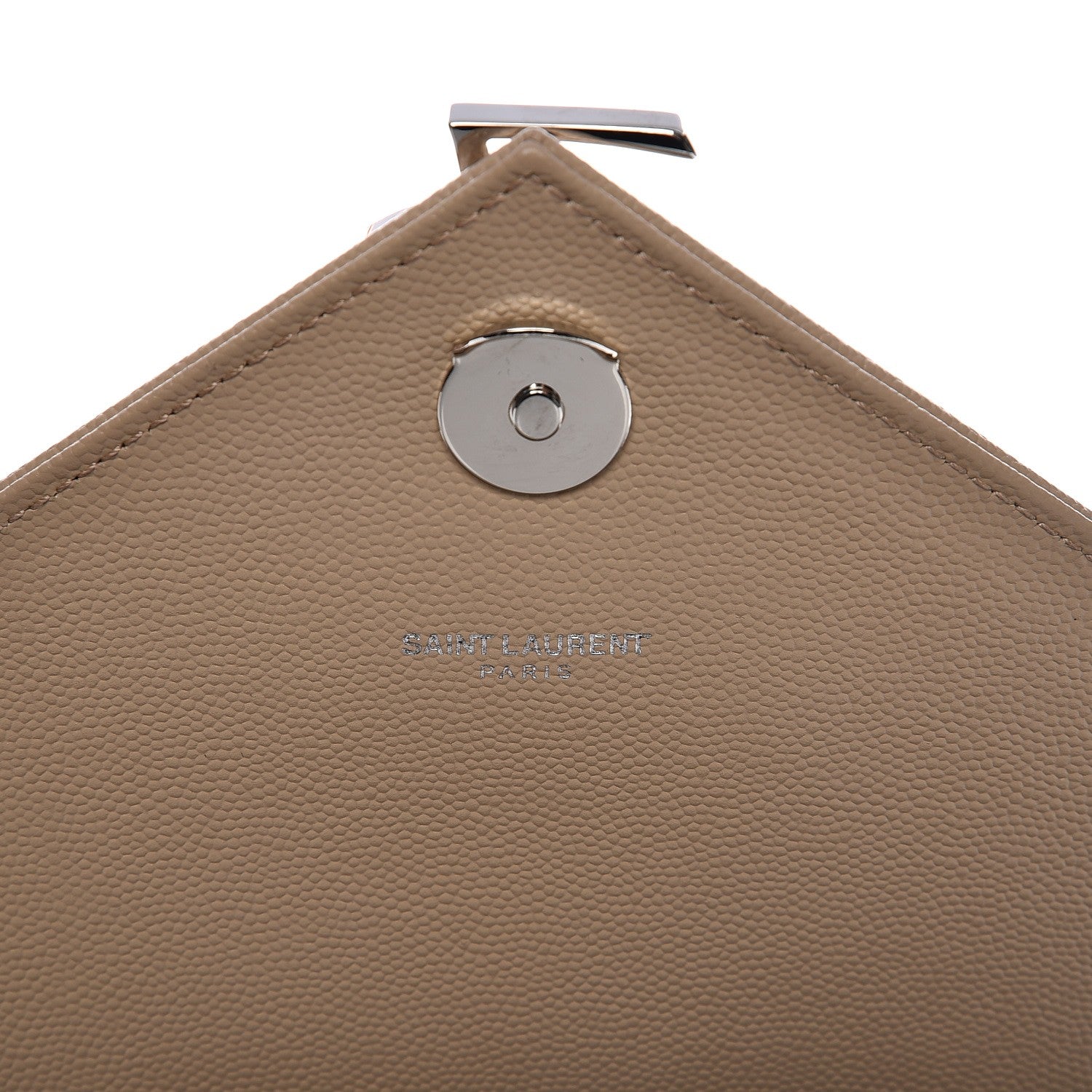 Saint Laurent Grain De Poudre Large Triquilt Monogram Satchel Dark Beige 7 of 7