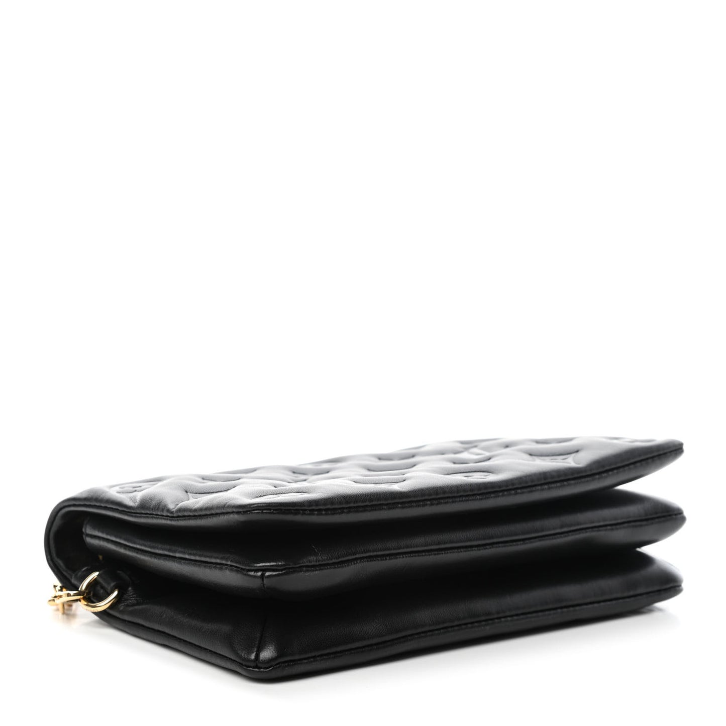 Lambskin Embossed Monogram Pochette Coussin Black