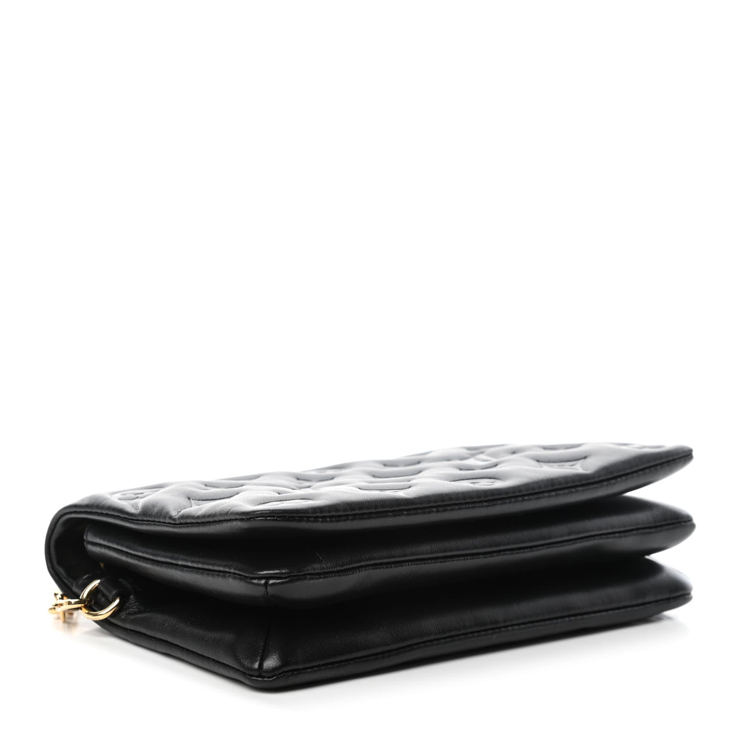 Louis Vuitton Lambskin Embossed Monogram Pochette Coussin Black 3 of 4